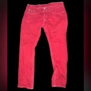 True Religion Straigh fit white stitch jeans